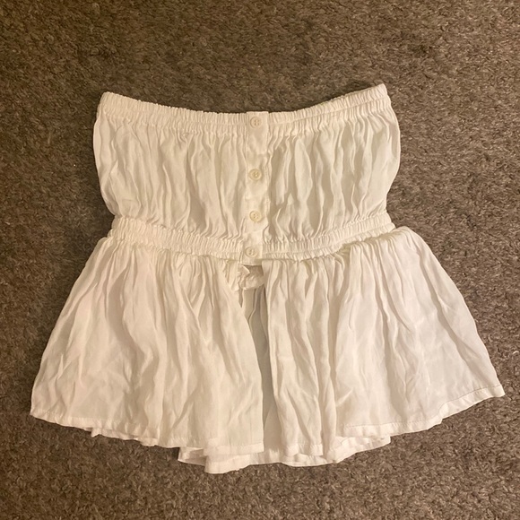Faithfull The Brand White Flowy Tube Top Strapless Blouse Size 2 - Picture 1 of 14